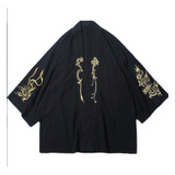 Chaqueta Bordada Tipo Kimono Vintage Para Hombre