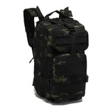 Mochila Tática Militar Impermeável Reforçada Grande 30litros Cor Preto/verde Camuflado