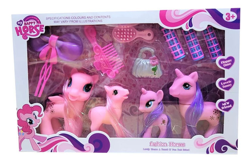 Ponys Con Accesorios Ruleros My Happy Horse Set 4 L-20-3