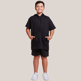 Conjunto Infantil Moletom Menino Camisa Canguru E Bermuda