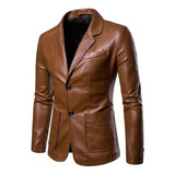 Blazer Moderno De Piel Sintética Premium De Saco Piel Sintet