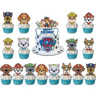 34 Cake Toppers Decoracion Paw Patrol Fiesta Niño Cumpleaño