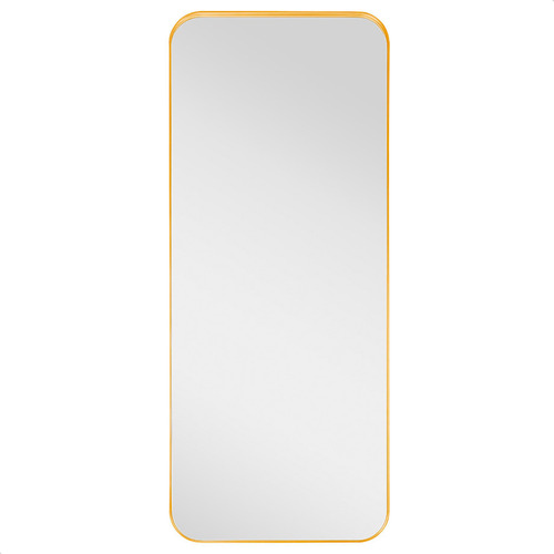 Espelho Chão Base Reta Com Moldura Corpo Inteiro 170x70cm Moldura Dourado Rei Dos Vidros