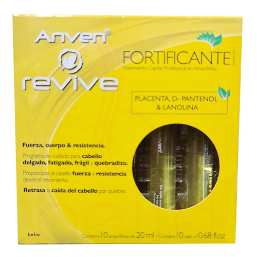 Caja De Ampolleta Fortificante Revive Anven C/10 20 Ml