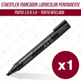 Marcador Permanente Staedtler Punta Biselada Negro Lumocolor