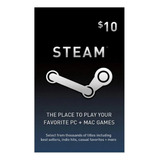 Steam Gift Card 10 Usd Mediante Codigo/key Premium