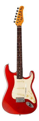 Guitarra Eléctrica Jay Turser Jt-300 Double-cutaway De Madera Maciza Metallic Red Brillante Con Diapasón De Palo De Rosa
