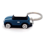 Llavero Auto Forma De Mini Cooper 3d De Silicona - Azul
