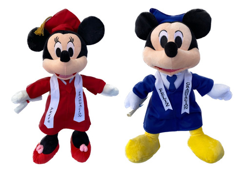 Peluche Graduación Mickey Mouse O Minnie Excelente Calidad