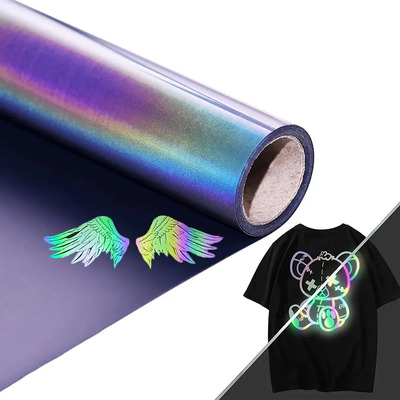 Vinil Textil Reflejante Pvc Para Planchar Ropa 30.5x183cm Colorido Reflectante