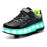 Zapatillas Voladoras De Dos Ruedas, Patines Y Led Recargable