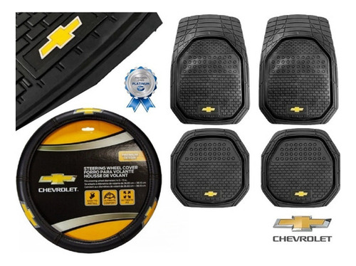 Kit Tapetes 4p + Volante Chevrolet Negro Chevy Monza C3 2011