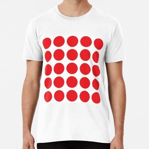 Remera Retro White And Red Dots Algodon Premium 