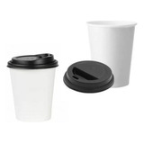 Vaso 180cc  Blanco Polipapel  6 Oz Con Tapa X 100 Un. Cafe