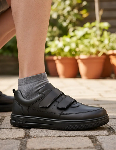 Flexi Zapato Casual Escolar Para Joven Negro Cod 128440-e