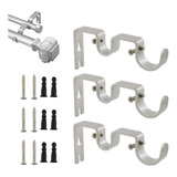 Soporte Set 3 Cortinero Doble Para Pared Ajustable Gancho