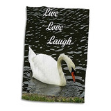 Toalla Cisne  Live Love Laugh  3d Rose, Multicolor