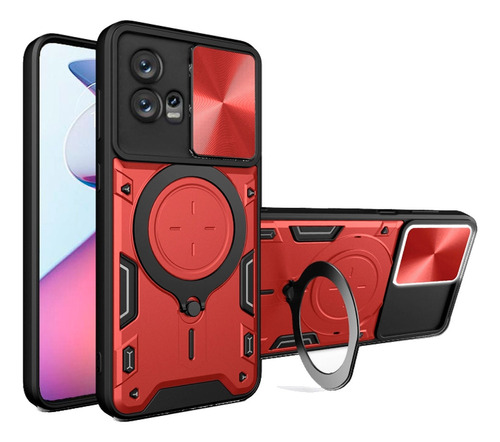 Estuche Prot Camara Con Soporte Para Motorola G72 +hidrogel