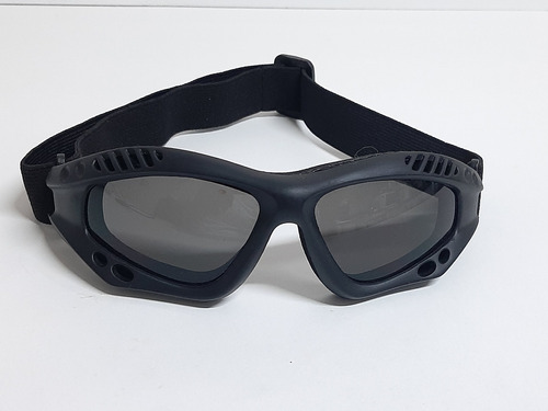 Óculos Tático Preto Airsoft Lente Escura Elástico Regulador 