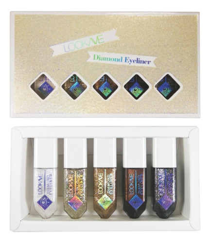 Delineador De Ojos Líquido M Diamond Glitter En Polvo, 5 Col