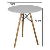 Mesa Jantar 80cm Redonda Charles Eiffel Pé Tripé Palito Bgp