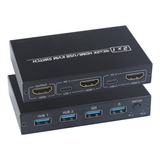 Chaveador Switch Kvm 2 Portas Hdmi Mouse Teclado E Monitor 