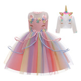 Conjunto De Chaleco De Unicornio Para Niña  Vestido Casual E