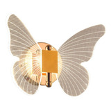 Arandela Borboleta Gold P/cabeceira Corredor Quarto Infantil Cor Dourado 110v/220v