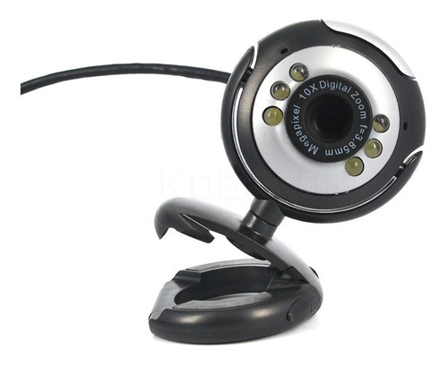 Webcam Audio/video Plug E Play 16mp Nightvision Cinza/preto 