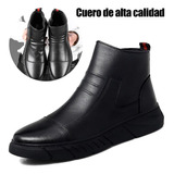 Hombres Casual Zapatos De Cuero Senderismo Chelsea Botas De