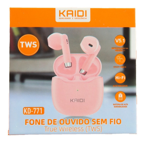 Fone De Ouvido Sem Fio Tws Bluetooth 5.1 Kaidi Kd-771  