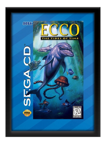 Quadro Capa Ecco The Tides Of Time Sega Cd Us A3 33x45cm