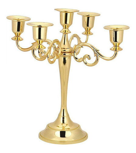 Portavelas Metal Vela De Pilar Candelabro De 5 Brazos Para