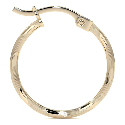 Arete Arracada Con Diamantado Cordon Blue De Oro 14k 12mm | Meses sin interés