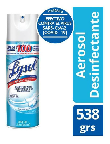 Desinfectante Lysol Crisp Linen Aerosol 538 Ml