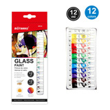 Pinturas Vidrios Cristal Profesional Escolar 12 Colores 12ml