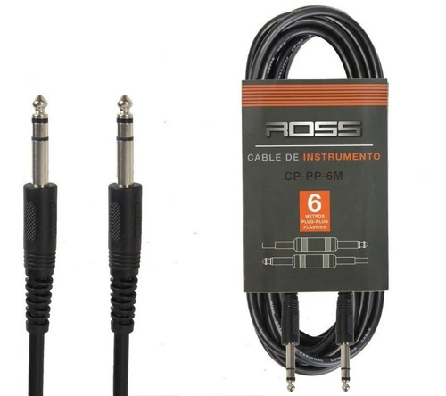 Cable Plug Ross 6 Metros Instrumentos Guitarra Bajo