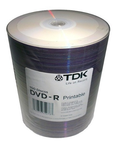 Dvd Tdk X 100 Imprimible  8x - Envio Gratis X Mercadoenvios