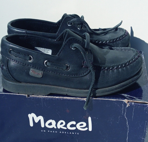 Zapato Marcel Colegial Leñador Cuero Negro 28 Cordones Usado