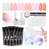 Saviland Poly Gel Nail Kit With U V Light - 6 Summer Colors.