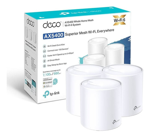 Roteador Sistema Mesh Wi-fi 6 Tp-link Deco X60 Ax3000 Pack-3