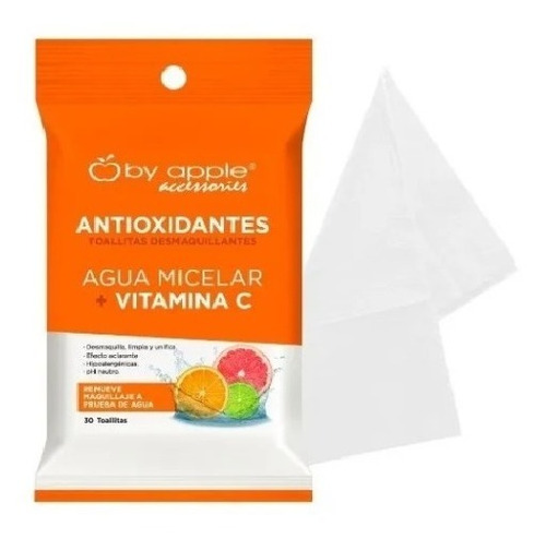 Toallitas Desmaquillantes Agua Micelar Y Vitamina C 30 Pzs