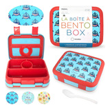 Kinsho Fiambrera Bento Para Niños Pequeños, Tapa Segura De 4