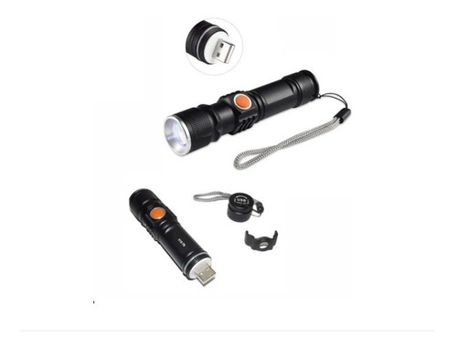 Linterna Led Recargable Usb Mini Zoom Cree T6