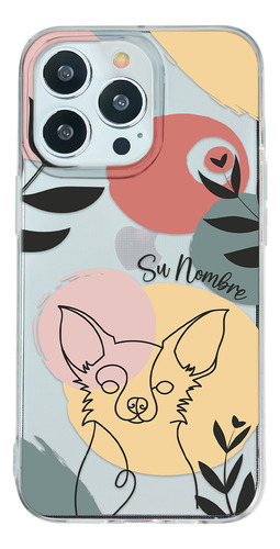 Funda Para iPhone Mujer Perrito Chihuahua Minimal Nombre