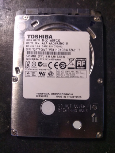 Hd Interno Notebook Toshiba Mq01abf032 320gb 7200rpm Slim