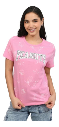 Playera Manga Corta Logo Peanuts Snoopy