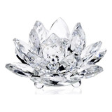 Enfeite De Vidro Flor De Lotus Cristal 10cm Decoração Casa