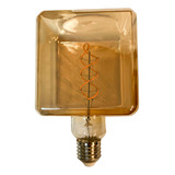Lâmpada Decorativa Bulbo Filamento Carbono 4w Gold Quadrada
