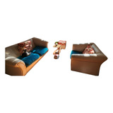 Juego De Sillones Ecocuero - 2 Cuerpos + 1 Cuerpo + Cubo